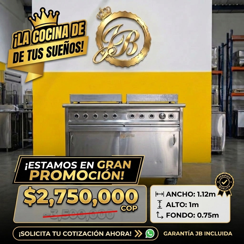 ESTUFA INDUSTRIAL 2 PUESTOS EN ACERO INOXIDABLE