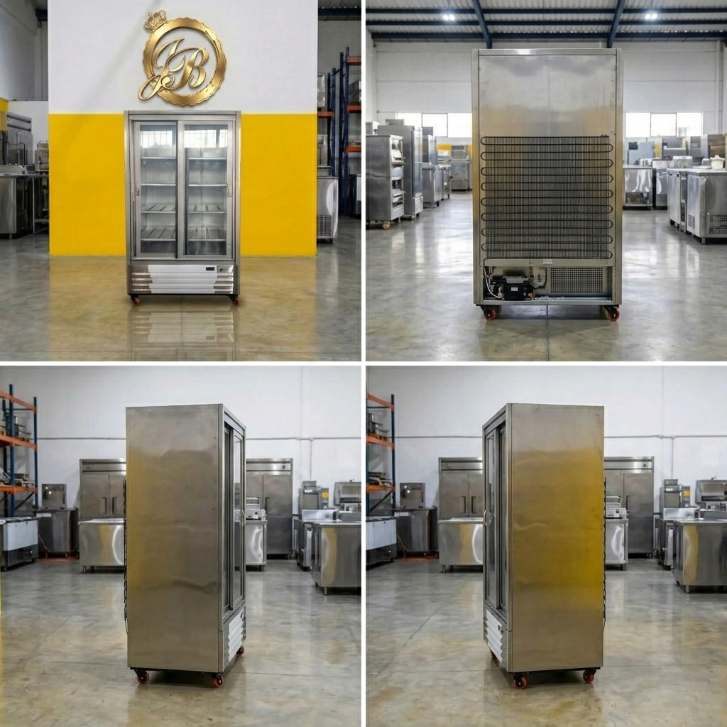 Nevera Refrigerada 2 Cuerpos con Puertas Corredizas