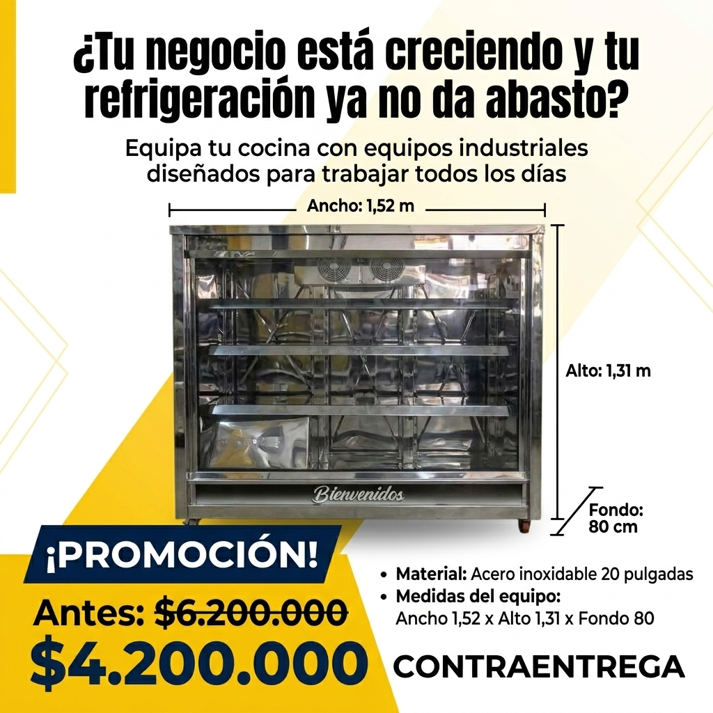 REFRIGERADOR MOSTRADOR DOBLE VIDRIO 1.52 M