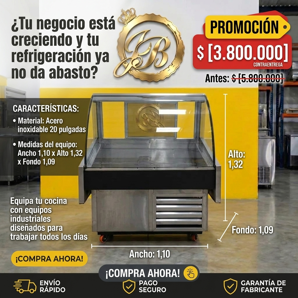 VITRINA REFRIGERADA CURVA 1.10 M